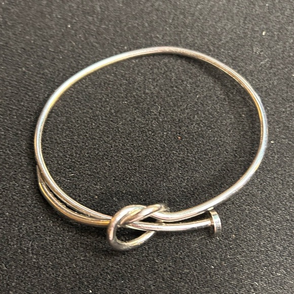 New- Knotted Nail Bracelet-silver tone - Picture 3 of 4
